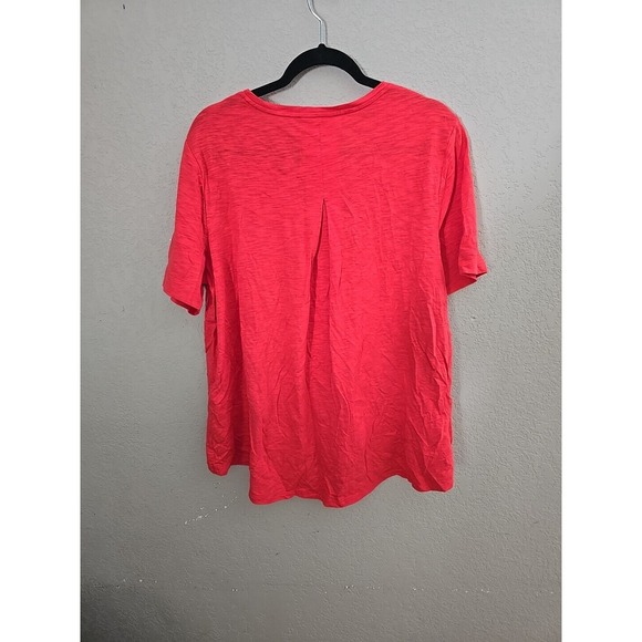 Chico's The Ultimate Tee Coral Burnout Casual Top Womans Size XL VNeck - Picture 3 of 3